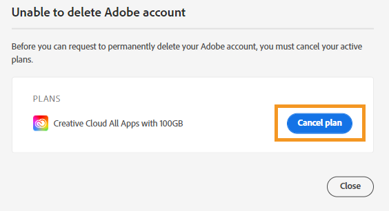 Delete your Adobe account and permanently remove your personal information