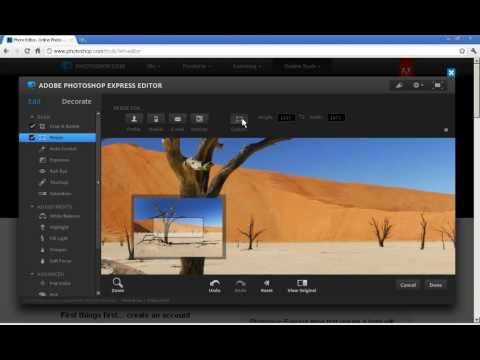 Photoshop Express Editor - crop and resize a photo - YouTube