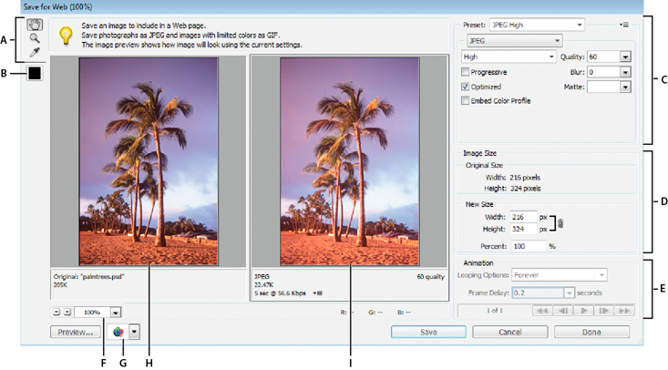 Optimizing images in Photoshop Elements