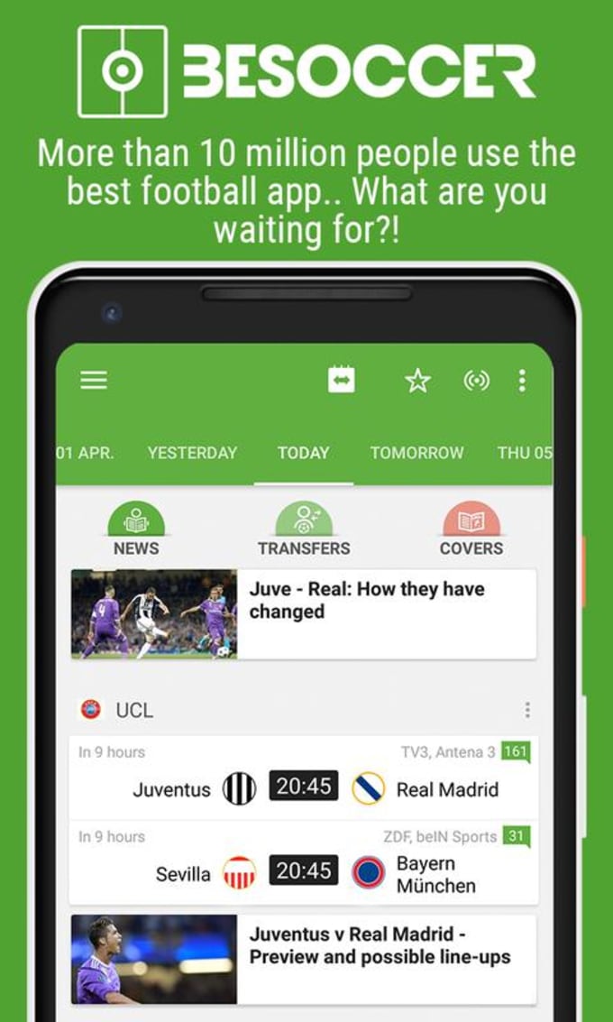 Download BeSoccer - Soccer Live Score 5.4.6 for Android - Filehippo.com