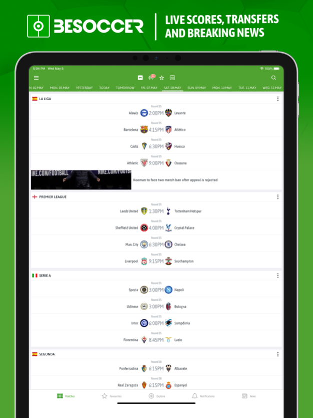 BeSoccer Plus 6.2.1 Free Download