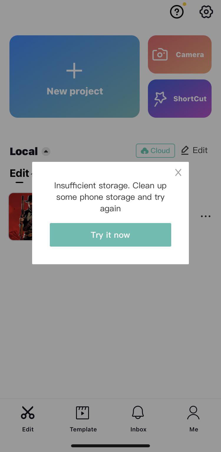 CapCut says insufficient storage I have done literally like everything, clear cache, remove photos, and deleted apps : r/CapCut