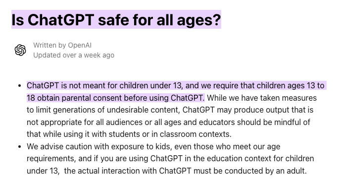 Can Students Use ChatGPT? A Warning About Age Requirements