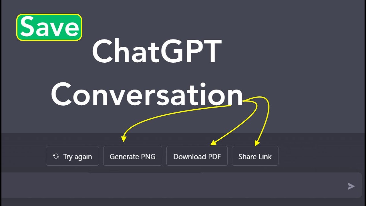 How to Save ChatGPT Conversation as PDF, PNG and HTML file - YouTube
